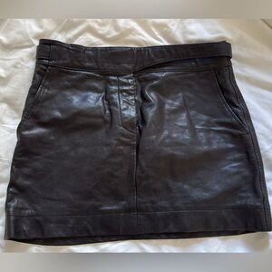 Rag & Bone Black Leather Mini Skirt
